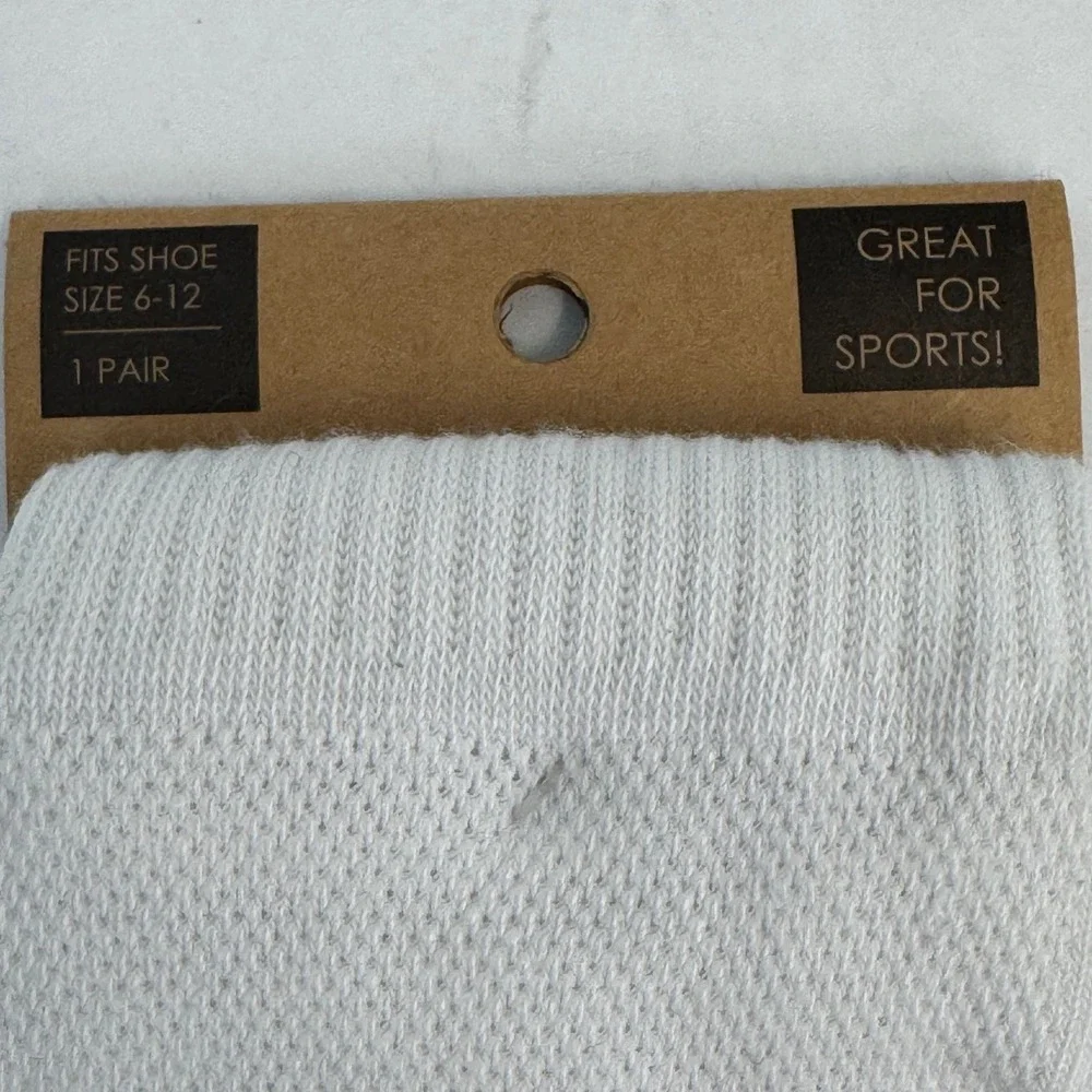 Fun Toes White Athletic Toe Socks 3 Pairs Arch Support Breathable Mesh Size 6-12